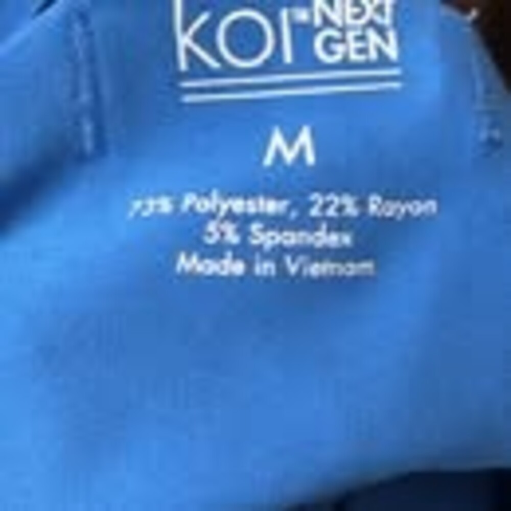 Koi Next Gen Blue Scrub Top Size Medium